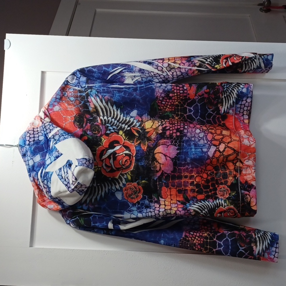 Soft Velour Giraffe Animal Print Snake Skin Wings Flowers Tie Dye Hoodie Jacket